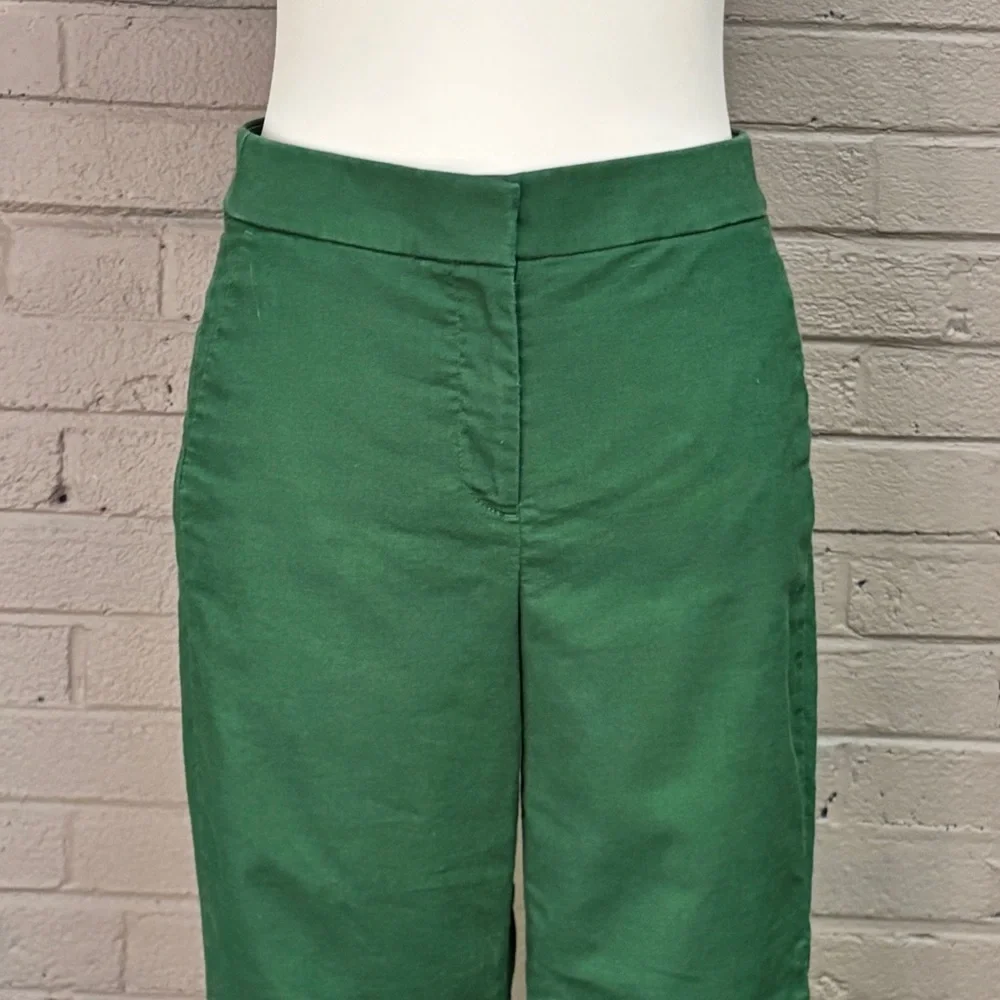 J. Crew  green linen blend cropped pants 4 / 6
